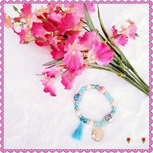 ⬇️$30 Tree of Life Bracelet Beads Blue Tassel